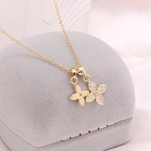 Gold Clover Double Pendant Necklace | Alhambra Style